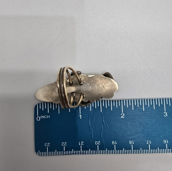 Vega Maddux Opal and enameled silver ring with swirls sz 8,5 - Picture 7 of 8